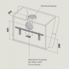 Falmec Flipper, Design, Glas/Schwarz satiniert, 55 cm, Wandhaube, 100092, mit 5 Jahren Garantie