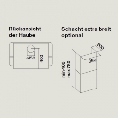 Falmec Flipper, Design, Glas/Weiß satiniert, 85 cm, Wandhaube, 100098, mit 5 Jahren Garantie