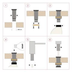 Quooker Nordic Seifenspender, verchromt glänzend, Auslauf lang, ESDCHR