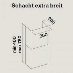 Falmec Schacht Wand - extra breit - Edelstahl, 101316