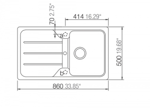 Schock Formhaus D-100 U Unterbau, Onyx