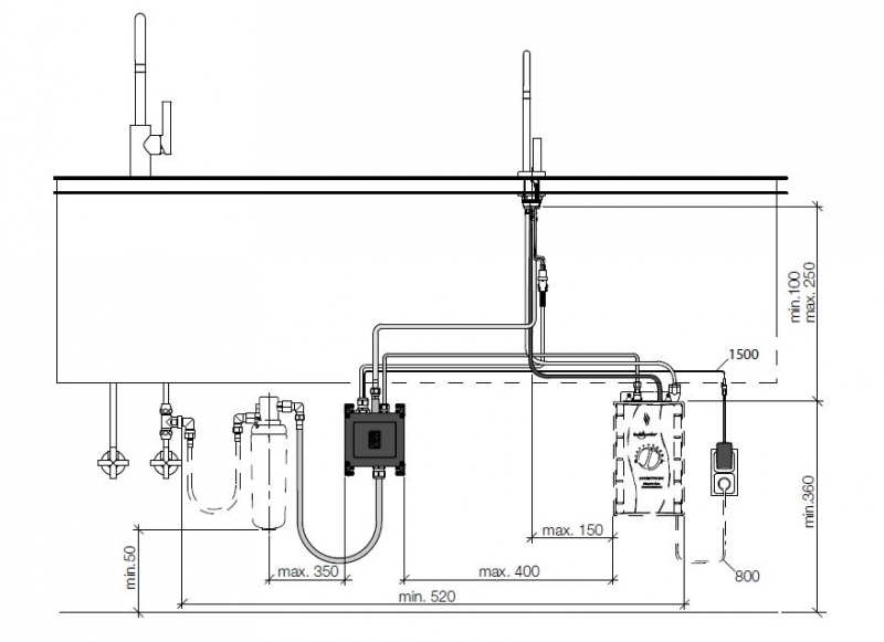 Dornbracht Tara Ultra Water dispenser, Platin gebürstet