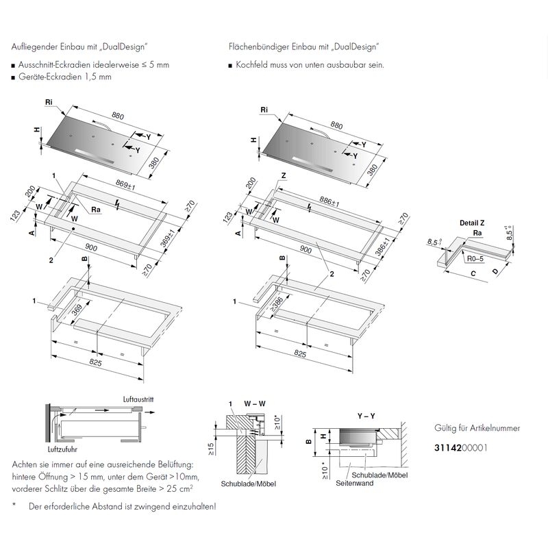 VZUG CookTop V4000 I904 DAS Induktionskochfeld