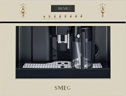 SMEG CMS8451P Nostalgie Einbau-Kaffeevollautomat, Creme, Gold/Messing Antik-Design, mit 5 Jahren Garantie!
