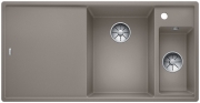 Blanco Axia III 6 S Silgranit PuraDur, Farbe tartufo, Holzschneidbrett, Becken rechts, InFino Ablauf, 523469