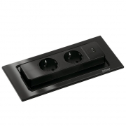 Naber Evoline BackFlip USB C, Einbausteckdose Glas schwarz, 8031188