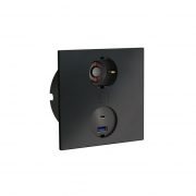 Naber Duplex E Doppel USB A+C, Einbausteckdose schwarz matt, 7054006