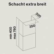 Einzelstck Falmec Schacht Wand - extra breit - Edelstahl, 101316